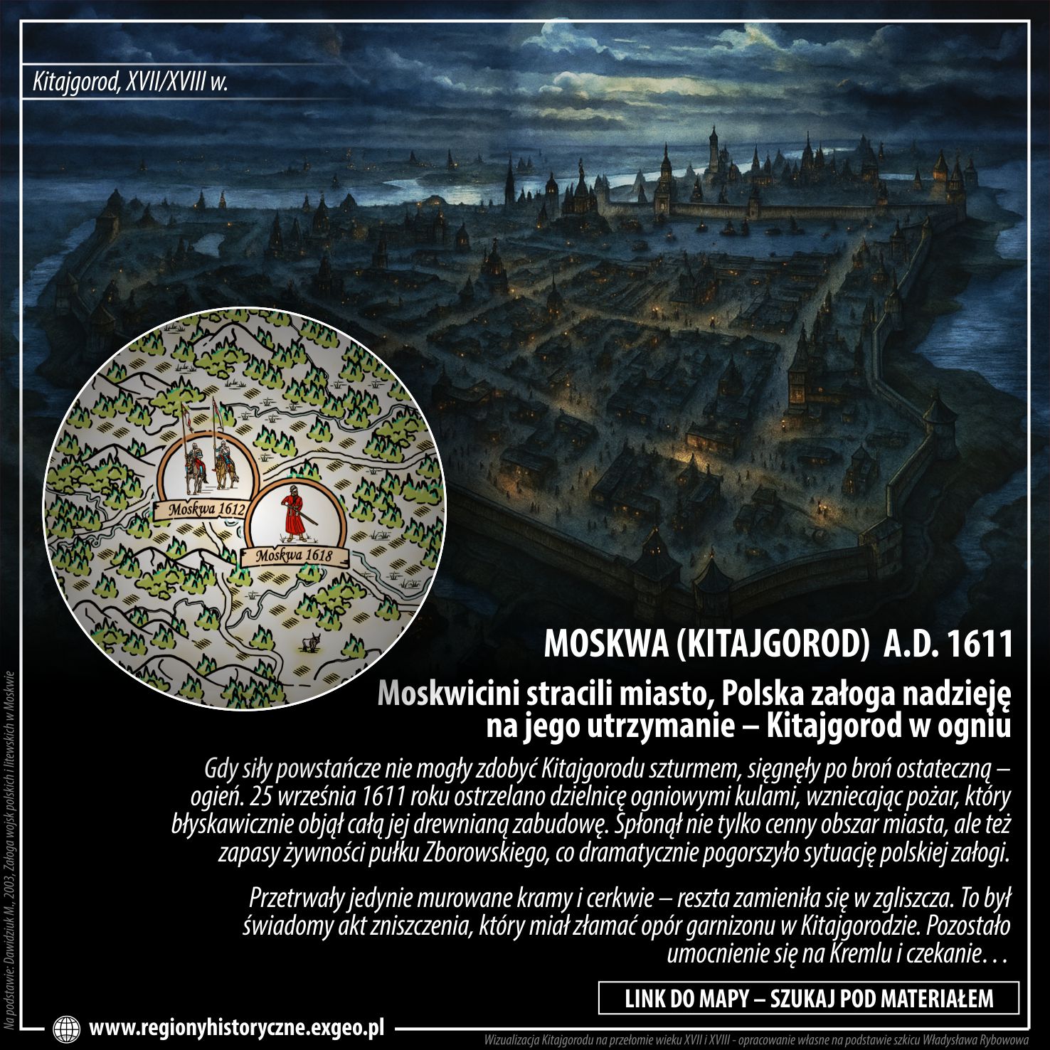 MOSKWA  A.D. 1611 | Moskwicini stracili miasto, Polska załoga nadzieję na jego utrzymanie – Kitajgorod w ogniu
